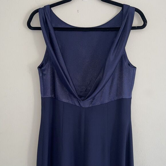 Adrianna Papell Occasions Maxi Formal Dress 8 Mother of the Bride Special Navy - Picture 6 of 10